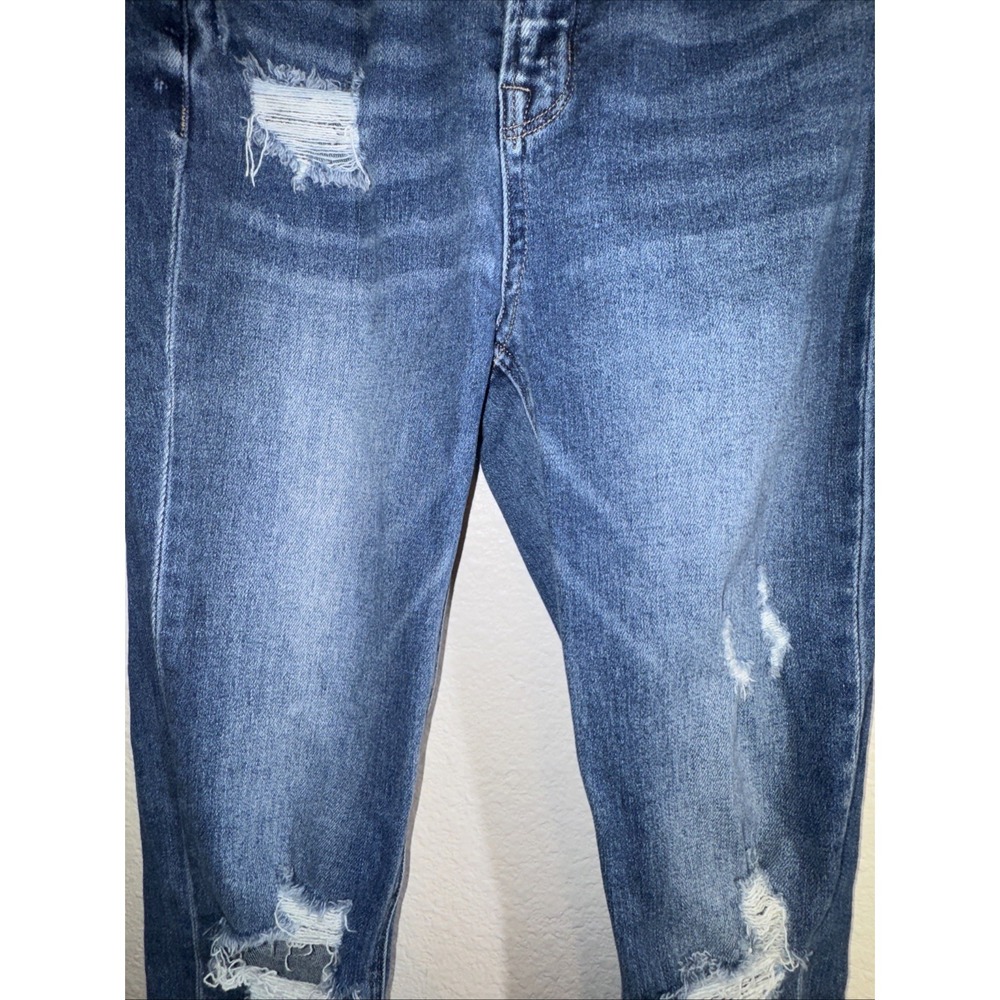 😎 Mica Los Angeles Women's Jeans Size 26 Distressed Mid Rise Crop Cute Denim - Picture 7 of 16
